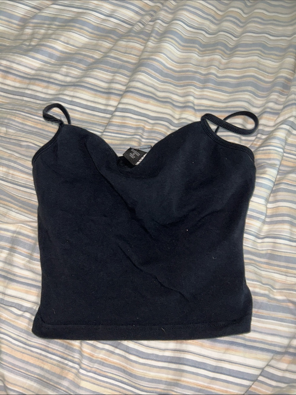 Moda International Black Spaghetti Strap Crop Cami